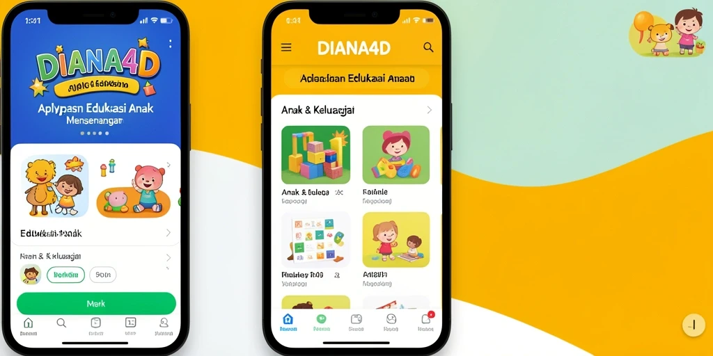 Tampilan antarmuka aplikasi DIANA4D yang ramah anak.