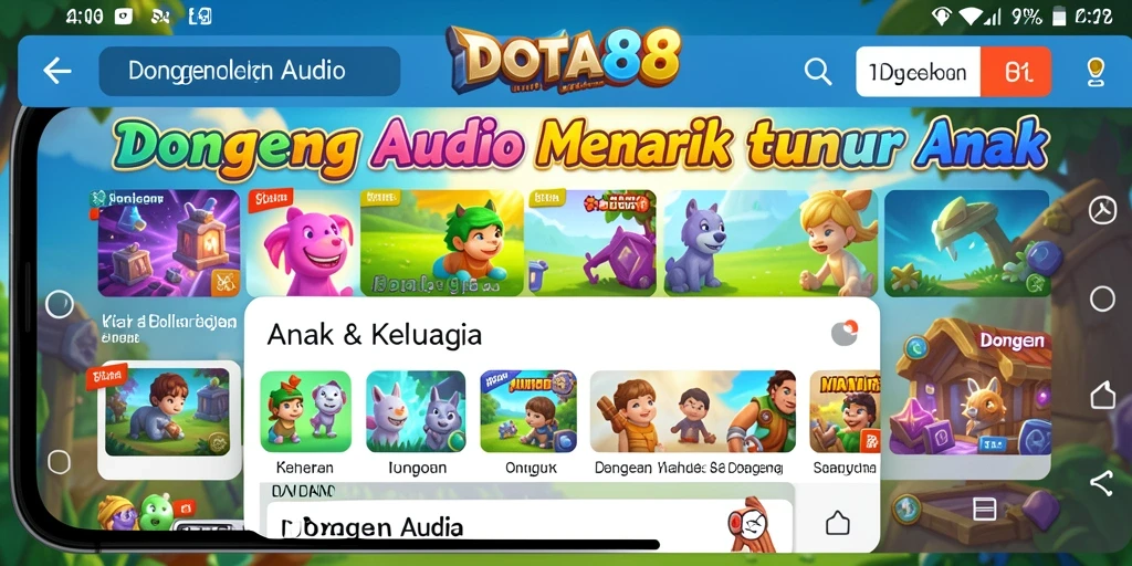 Antarmuka DOTA88 yang menarik untuk mendengarkan dongeng audio.