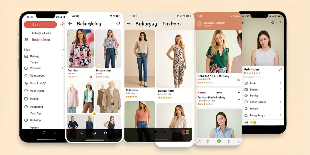 Antarmuka G668 yang menarik dan mudah digunakan untuk belanja fashion.