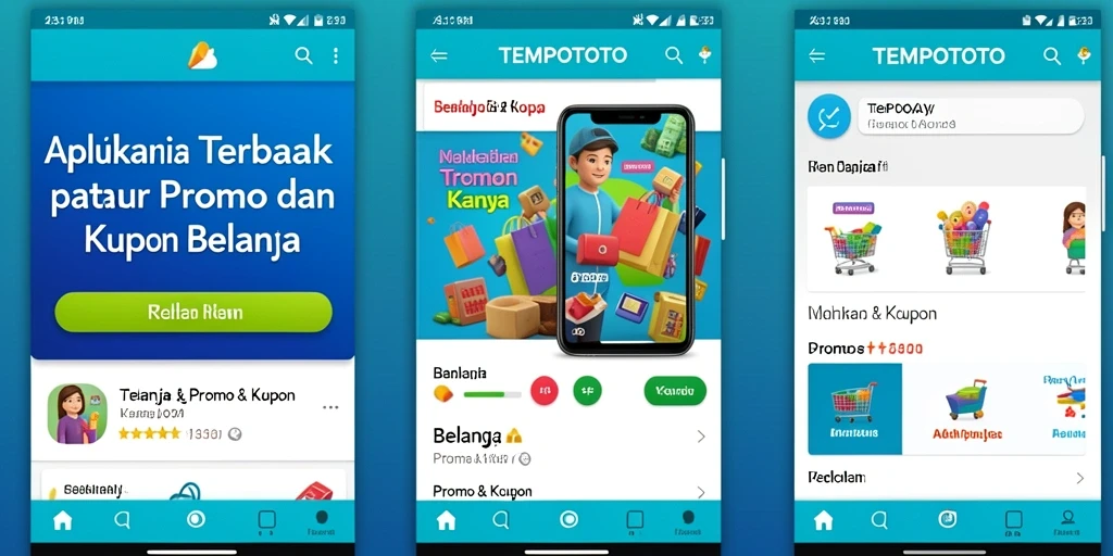 Tampilan antarmuka TEMPOTOTO dengan berbagai promo menarik.