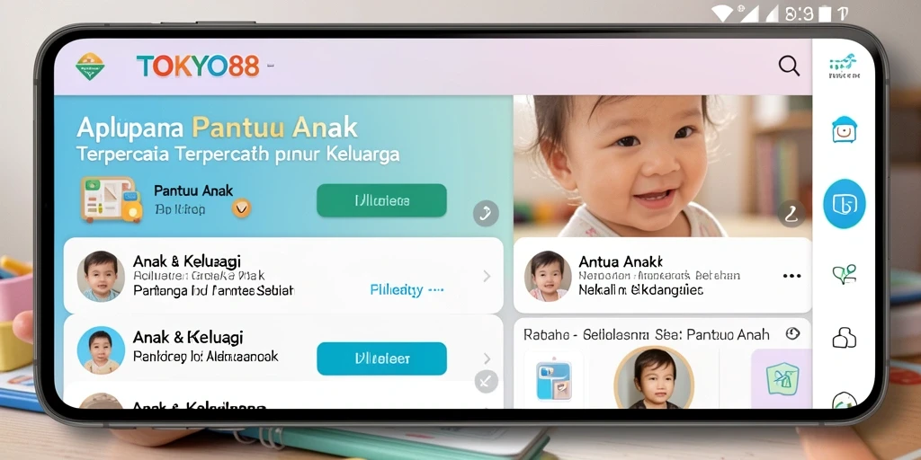 Antarmuka aplikasi TOKYO88 yang user-friendly untuk Pantau Anak.